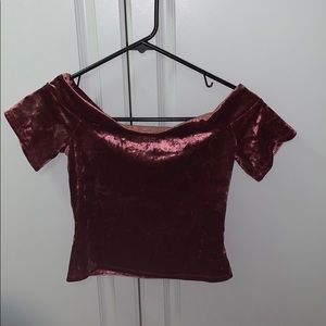 Velvet over the shoulder top